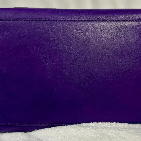 Dooney &  Bourke Purple Florentine Vachetta Dillen Satchel with Scarf and Chains - Picture 8 of 12